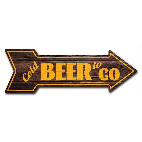 Cold Beer To Go Arrow Decal Funny Home Decor 24in Wide